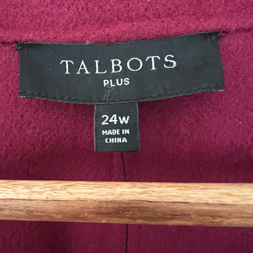 Talbots Wine Red Single-Button Wool Blazer - Picture 3 of 6